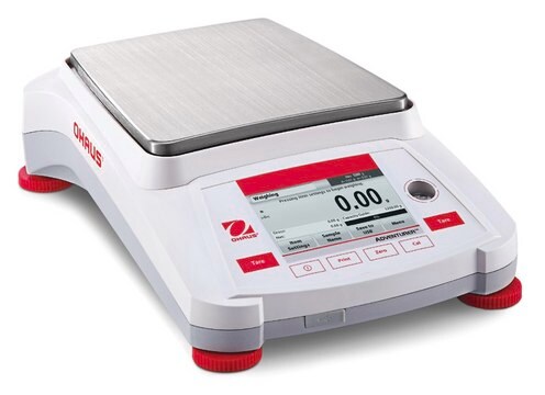 Ohaus&#174; Adventurer&#174; Precision Balance Model AX8201M, weighing capacity 8200&#160;g, resolution: 0.1&#160;g, AC/DC input 210 - 2310 V, universal plug set (UK/EU Plugset)