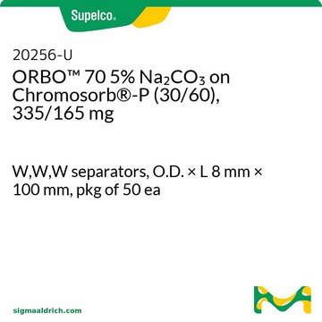 ORBO&#8482; 70 5% Na2CO3 on Chromosorb&#174;-P (30/60), 335/165 mg W,W,W separators, O.D. × L 8&#160;mm × 100&#160;mm, pkg of 50&#160;ea