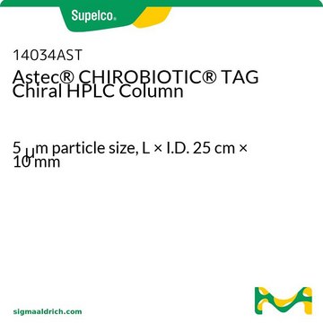 Colonna HPLC chirale Astec&#174; CHIROBIOTIC&#174; TAG 5&#160;&#956;m particle size, L × I.D. 25&#160;cm × 10&#160;mm