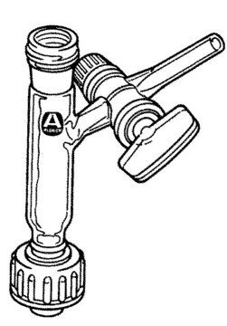 Aldrich&#174; Schlenk-Adapter Straight with glass stopcock on side-arm, male joint: threaded 14/20, female joint: threaded 14/20