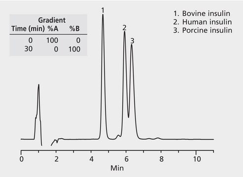 HPLC Analysis of Insulin (Species Variants) on Discovery&#174; BIO Wide Pore C5 application for HPLC