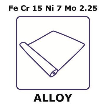 Stainless Steel - 15-7PH alloy, FeCr15Ni7Mo2.25 foil, 0.5m coil, 0.25mm thickness, annealed, precipitation hardenable