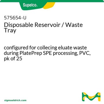 Réservoir jetable/ bac de rejet configured for collecing eluate waste during PlatePrep SPE processing, PVC, pk of 25