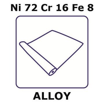 Inconel&#174; alloy 600 - heat resisting alloy, Ni72Cr16Fe8 foil, 1m coil, 0.075mm thickness, annealed