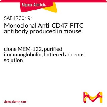 Monoclonal Anti-CD47-FITC antibody produced in mouse clone MEM-122, purified immunoglobulin, buffered aqueous solution