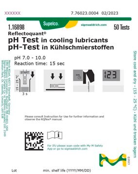 pH-Test in Kühlschmiermitteln reflectometric, pH range 7.0-10.0