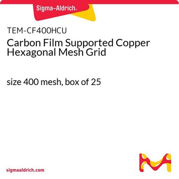 Carbon Film Supported Copper Hexagonal Mesh Grid size 400&#160;mesh, box of 25