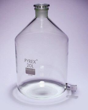 Pyrex&#174; Aspirator bottles with ground glass side-socket and neck 20000&#160;mL