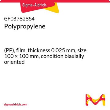 Polypropylene (PP), film, thickness 0.025&#160;mm, size 100 × 100&#160;mm, condition biaxially oriented