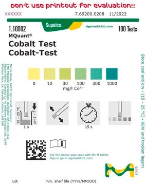 Test kobaltu colorimetric, 10-1000&#160;mg/L (Co2+), MQuant&#174;