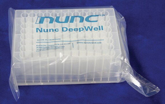 Piastra Nunc&#174; 96 DeepWell&#8482;, non trattata size 96&#160;wells, maximum volume 1.3&#160;mL, round bottom natural polypropylene wells (deep wells)