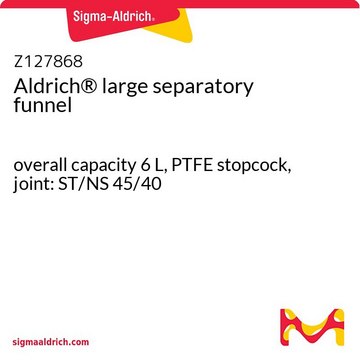 Aldrich&#174; large separatory funnel overall capacity 6 L, PTFE stopcock, joint: ST/NS 45/40