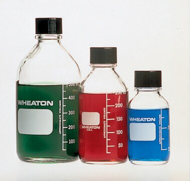 Wheaton media bottles, glass capacity 500&#160;mL, PTFE lined cap