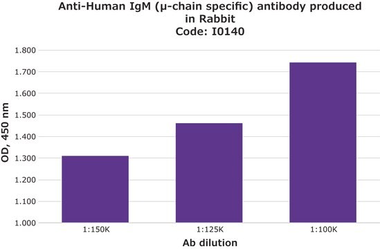 Anti-Human IgM (&#956;-chain specific) antibody produced in rabbit IgG fraction of antiserum, buffered aqueous solution