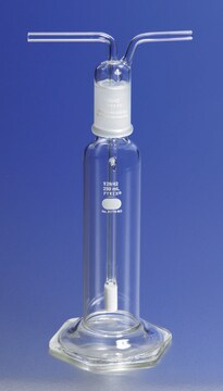 Pyrex&#174; gas-washing bottle, fritted cylinder, 29/42 ST stopper capacity 125&#160;mL, porosity 170-220&#160;&#956;m