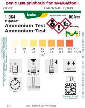 Test dell’ammonio colorimetric, 10-400&#160;mg/L (NH4+), for use with MQuant&#174; StripScan App, MQuant&#174;