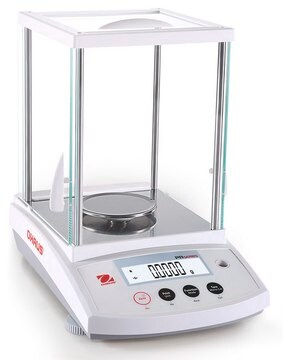 Ohaus&#174; PR Analytical Balance Model PR124, weighing capacity 120&#160;g, resolution: 0.1&#160;mg, AC/DC input 230 V, universal plug set