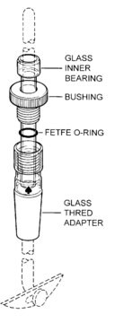 Ace Trubore&#174; 3-piece glass stirrer bearing joint: ST/NS 45/50, fits shaft o.d., 10&#160;mm