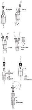 Ace-Thred&#8482; Thermometer/Tubing Adapter Twin angled, side joint: ST/NS 24/40, top joint: ST/NS 24/40, bottom joint: ST/NS 24/25, thread I.D. 7.0&#160;mm