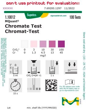 铬酸盐测试 colorimetric, 3-100&#160;mg/L (CrO42-), MQuant&#174;