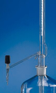 BRAND&#174; BLAUBRAND&#174; automatic burette, Pellet pattern volume 50&#160;mL, accuracy: ±0.05&#160;mL, clear borosilicate glass 3.3 (Schellbach lateral needle-valve stopcock PTFE key, grad. in blue)