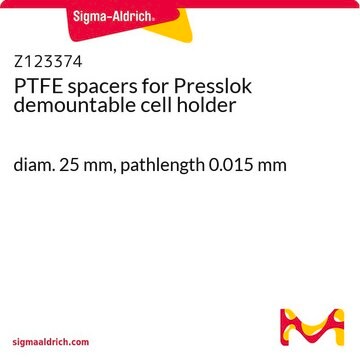 PTFE spacers for Presslok demountable cell holder diam. 25&#160;mm, pathlength 0.015&#160;mm