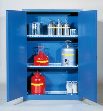 Eagle acid/corrosive/flammable-storage cabinets 45 gal, two shelves, standard two-door