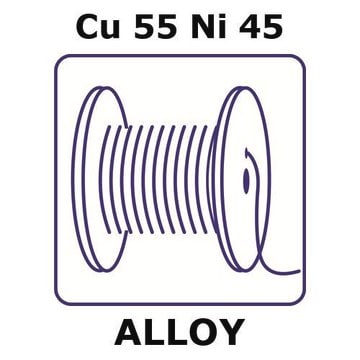 Constantan - resistance alloy, Cu55Ni45 10m wire, 0.125mm diameter, annealed