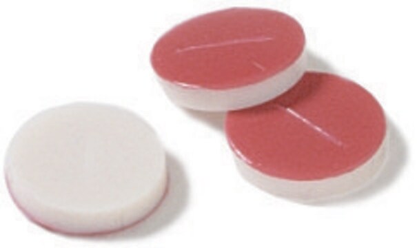 PTFE/シリコン製セプタム、スリット入り red PTFE/white silicone (with slit), diam. × thickness 10&#160;mm × 0.040&#160;in., pkg of 100&#160;ea