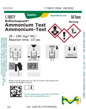 铵测试 reflectometric, 20-180&#160;mg/L (NH4+), for use with REFLECTOQUANT&#174;