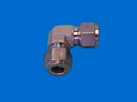 Union elbow connector for metric tube, connector O.D. 10&#160;mm