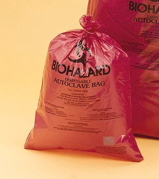 Super strength biohazard disposal bags width × H × thickness 14&#160;in. (360&#160;mm) × 19&#160;in. (480&#160;mm) × 0.05&#160;mm (2&#160;mil), pack of 200&#160;ea, red