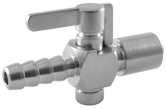 1-way stopcock male Luer lock to 6 mm hose end