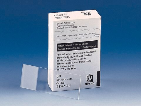 BRAND&#174; microscope slide ground edges, twin frosted end