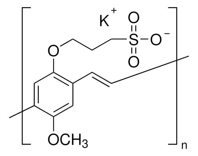 ポリ[5-メトキシ-2-(3-スルホプロポキシ)-1,4-フェニレンビニレン] カリウム塩 溶液 0.25&#160;wt. % in H2O