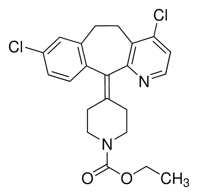 Ethyl-4-(4,8-dichlor-5,6-dihydro-11H-benzo[5,6]cyclohepta[1,2-b]pyridin-11-yliden)-1-piperidincarboxylat certified reference material, TraceCERT&#174;, Manufactured by: Sigma-Aldrich Production GmbH, Switzerland