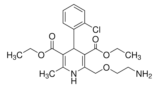 Diethyl-2-[(2-aminoethoxy)methyl]-4-(2-chlorphenyl)-6-methyl-1,4-dihydropyridin-3,5-dicarboxylat certified reference material, TraceCERT&#174;, Manufactured by: Sigma-Aldrich Production GmbH, Switzerland