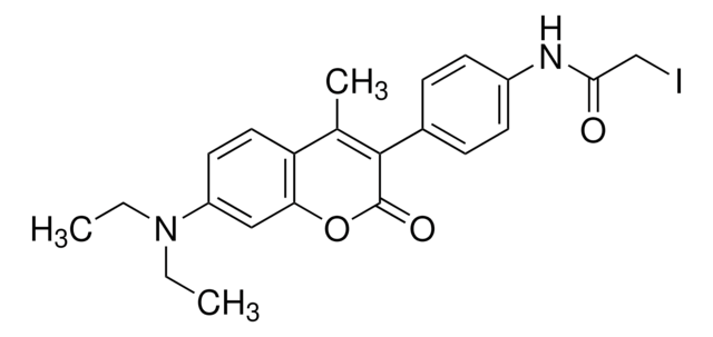 7-Diethylamino-3-[4-(Jodacetamido)phenyl]-4-Methylcumarin BioReagent, suitable for fluorescence, &#8805;85% (HPLC)