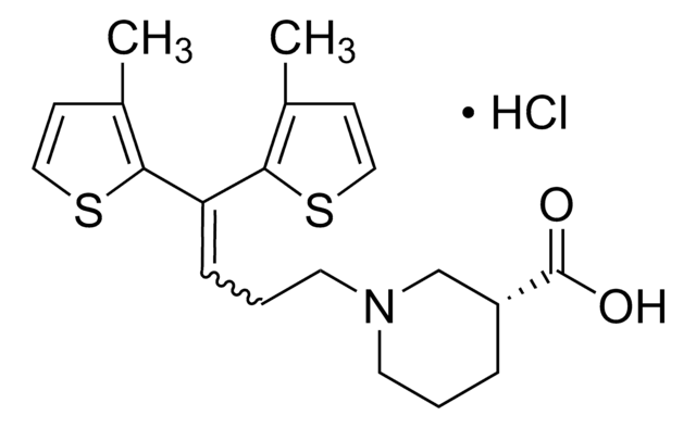 Tiagabine hydrochloride solution 1.0&#160;mg/mL in methanol (as free base), ampule of 1&#160;mL, certified reference material, Cerilliant&#174;