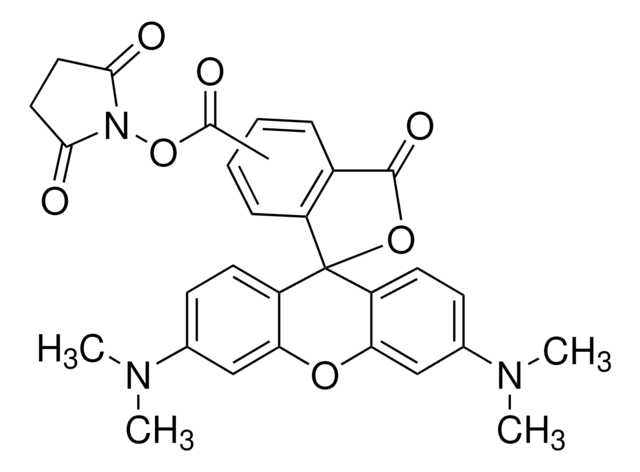 5（6）-カルボキシテトラメチルローダミン N-スクシンイミジルエステル BioReagent, suitable for fluorescence, &#8805;70% (coupling to amines)