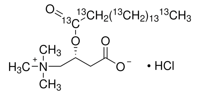 棕榈酰-13C16-L-肉毒碱 盐酸盐 99 atom % 13C, 98% (CP)