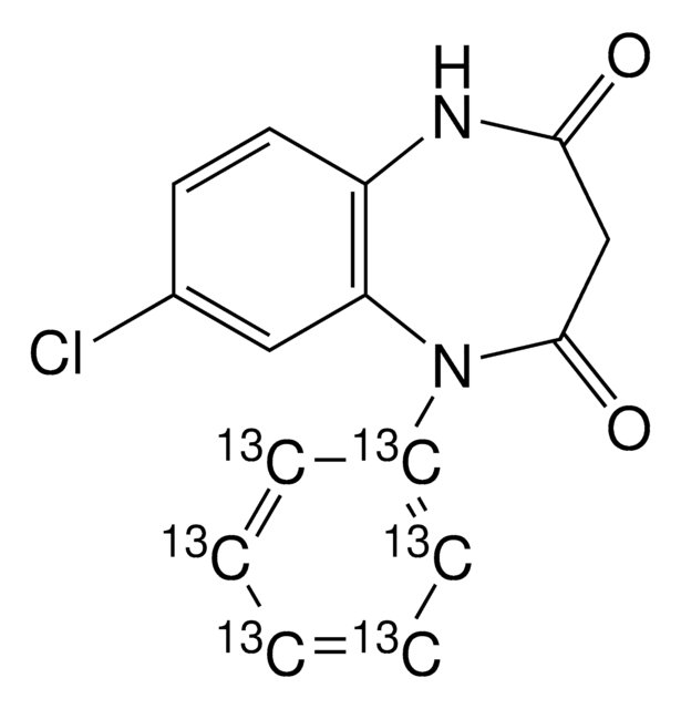 N-デスメチルクロバザム-8-クロロ異性体-13C6 溶液 100&#160;&#956;g/mL in acetonitrile, ampule of 1&#160;mL, certified reference material, Cerilliant&#174;