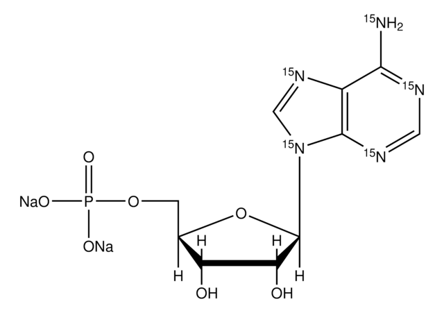 Adenosine-15N5 5&#8242;-monophosphate disodium salt solution 100&#160;mM (in 5mM Tris HCl / H2O), &#8805;98 atom % 15N, &#8805;95% (CP)