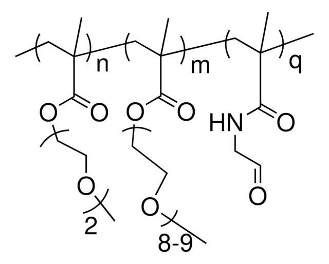 Poly(M(EO)2MA:Poly(OEGMA) (90:10), aldehyde functionalized, 25 wt% solution in water