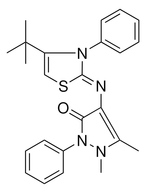 4-[((2Z)-4-TERT-BUTYL-3-PHENYL-1,3-THIAZOL-2(3H)-YLIDENE)AMINO]-1,5-DIMETHYL-2-PHENYL-1,2-DIHYDRO-3H-PYRAZOL-3-ONE AldrichCPR