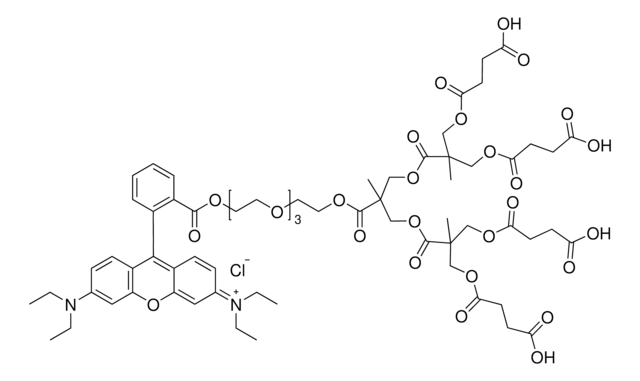 Polyester bis-MPA dendron, 4 carboxyl, 1 Rhodamine (core) generation 2