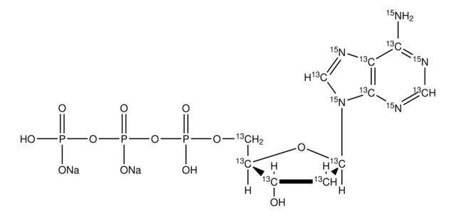 2&#8242;-Deoxyadenosine-13C10,15N5 5&#8242;-triphosphate disodium salt solution &#8805;98 atom %, &#8805;95% (CP), 100&#160;mM (in 5mM Tris HCl / H2O)