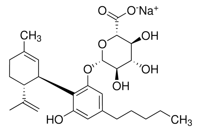 Cannabidiol-O-beta-D-glucuronide sodium salt solution 100&#160;&#956;g/mL in methanol (as free carboxylate), certified reference material, ampule of 1&#160;mL, Cerilliant&#174;