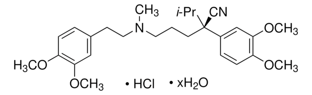 S(&#8722;)-ベラパミル 塩酸塩 水和物 &#8805;98% (HPLC), powder