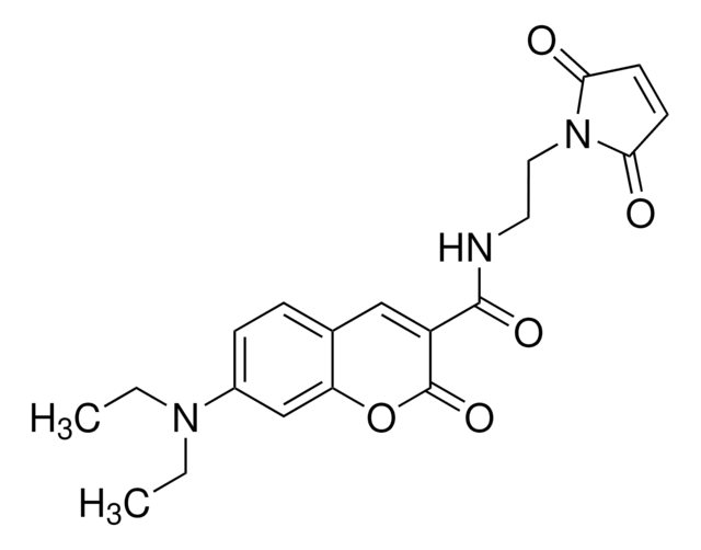 7-Diethylamino-3-[N-(2-maleimidethyl)carbamoyl]cumarin suitable for fluorescence, BioReagent, &#8805;97.0% (HPLC)